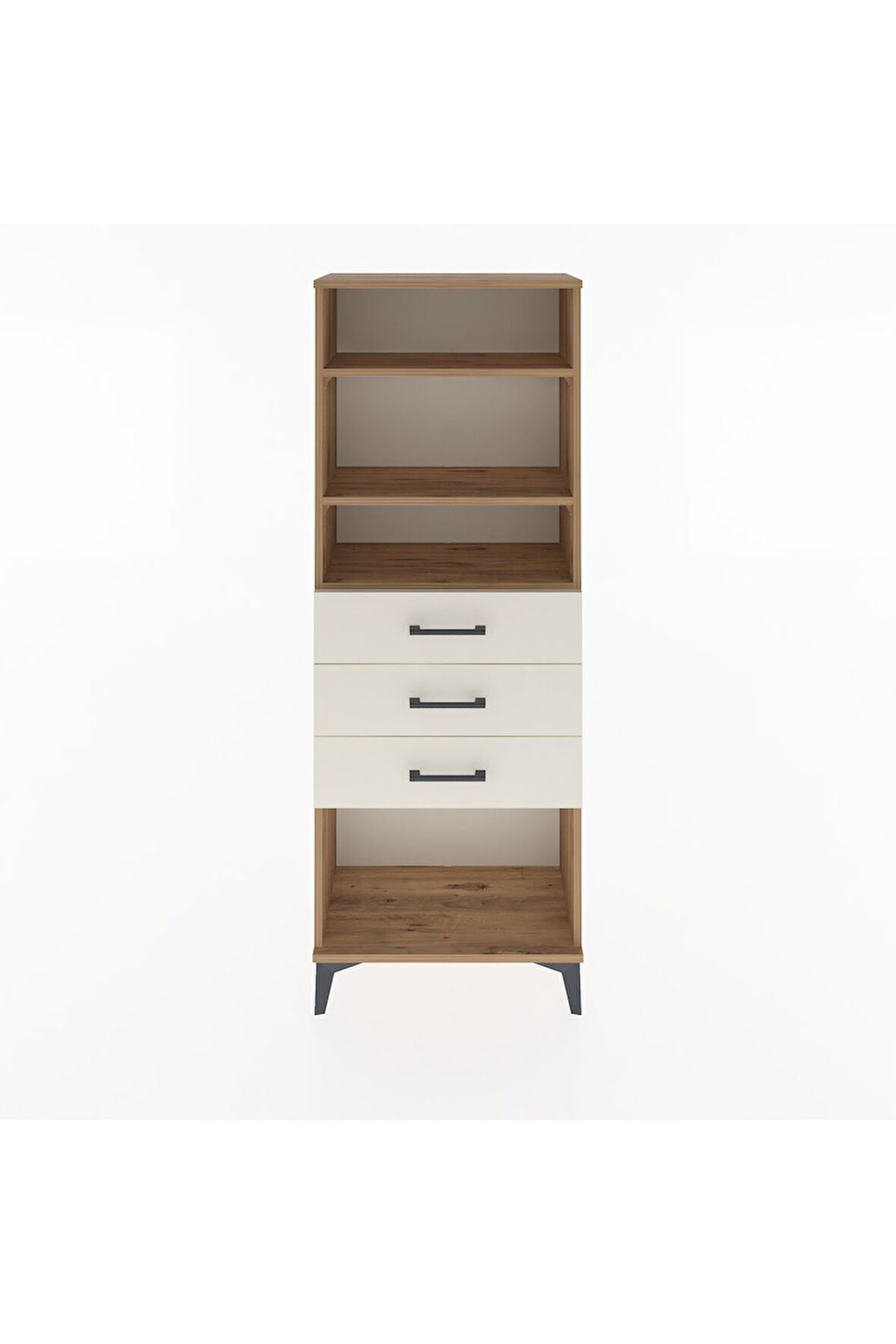 Arges Dolap 3 Raflı 3 Çekmeceli 60x30x163 Çam-Aytaşı