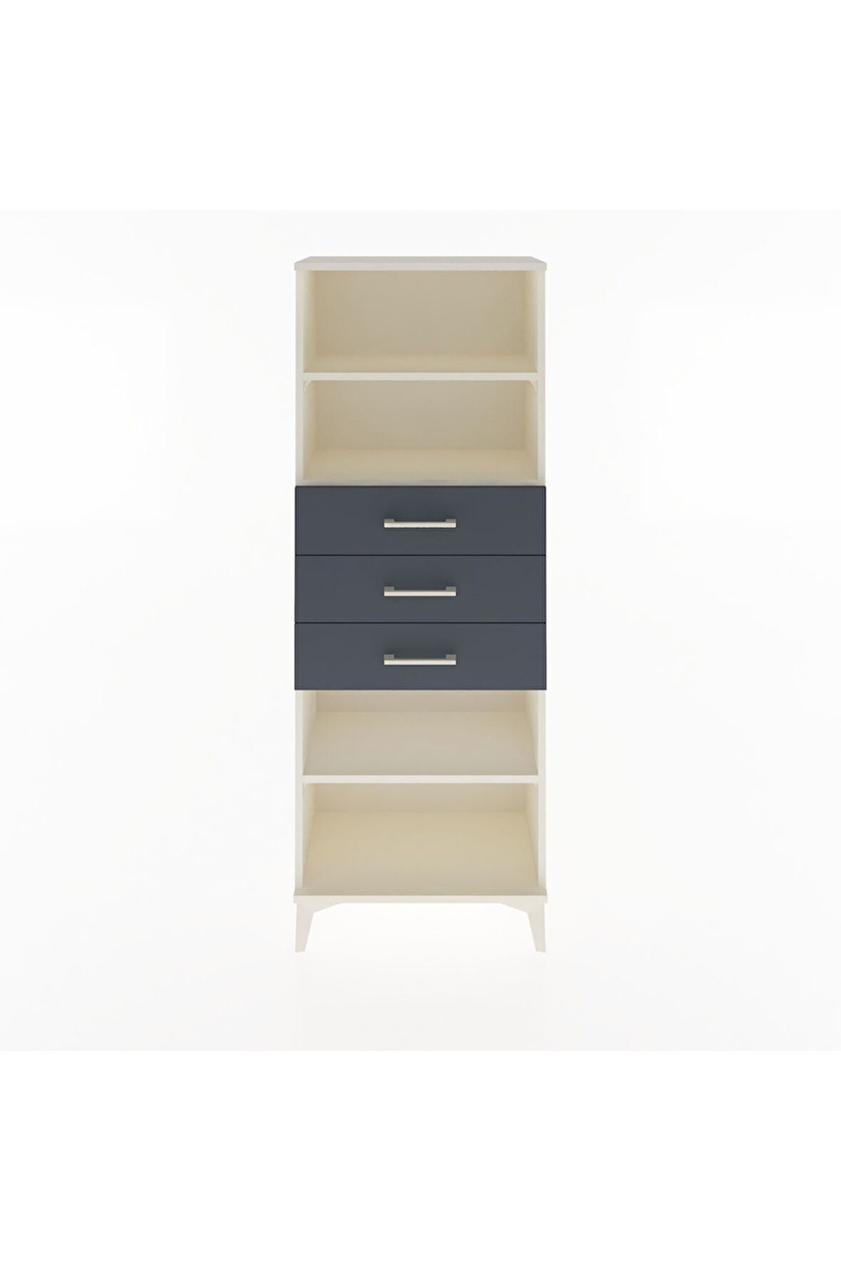 Arges Dolap 3 Raflı 3 Çekmeceli 60x30x163 Aytaşı-Antrasit