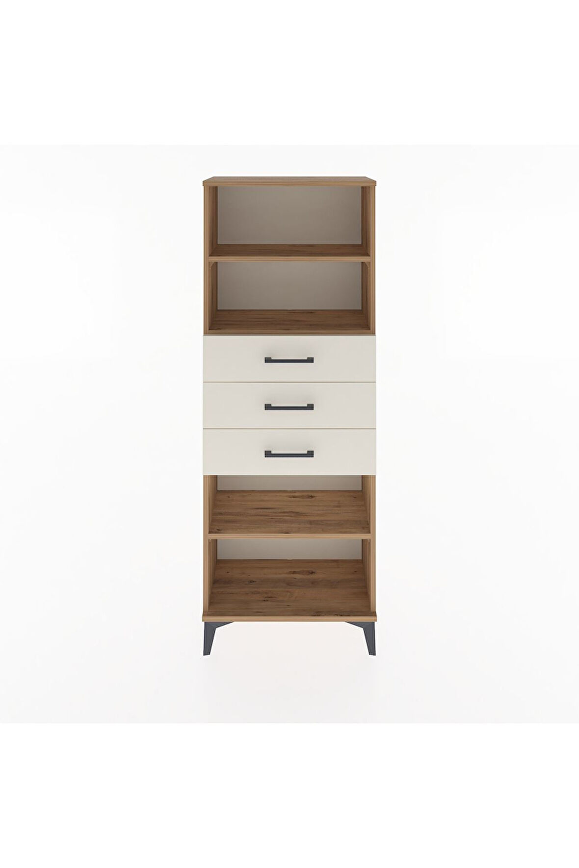 Arges Dolap 3 Raflı 3 Çekmeceli 60x30x163 Çam-Aytaşı