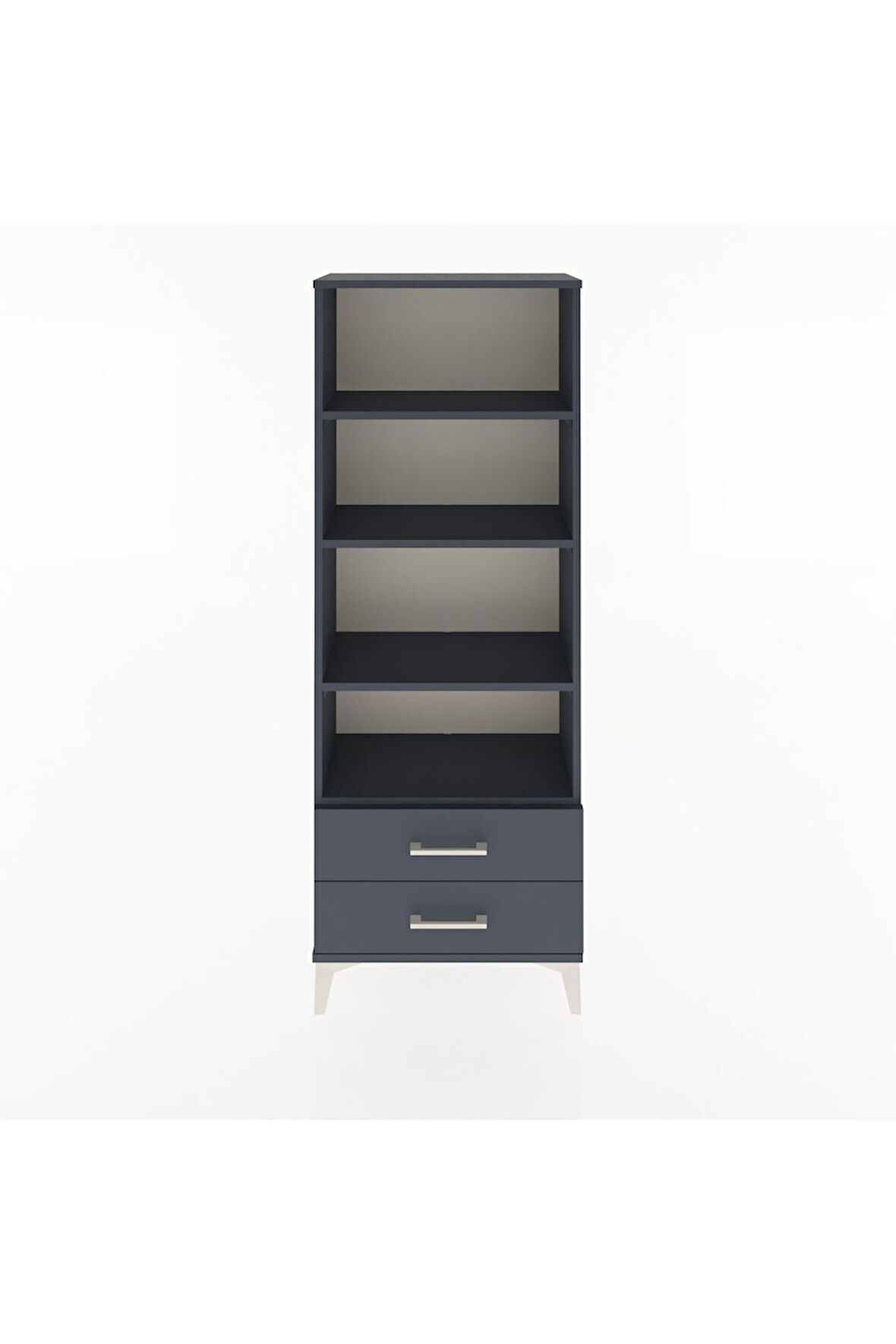 Arges Dolap 4 Raflı 2 Çekmeceli 60x30x163 Antrasit-Antrasit