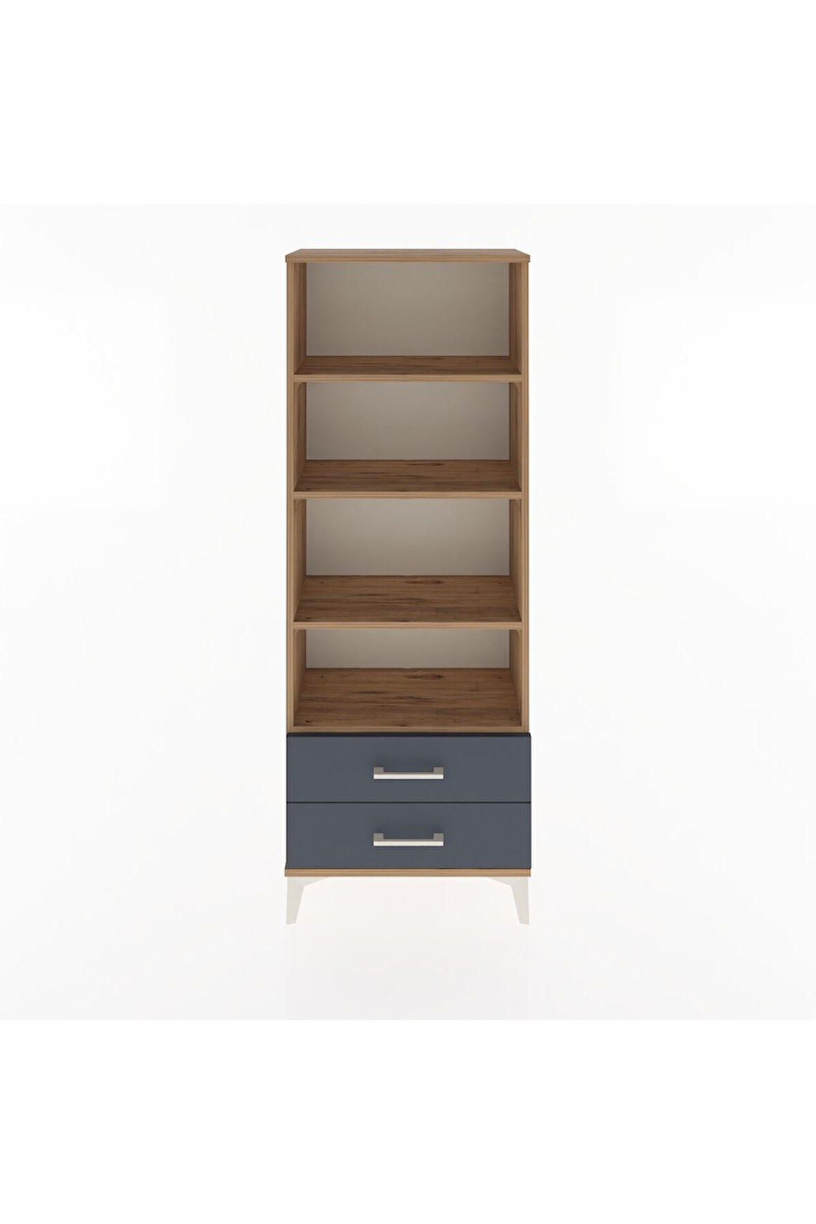 Arges Dolap 4 Raflı 2 Çekmeceli 60x30x163 Çam-Antrasit