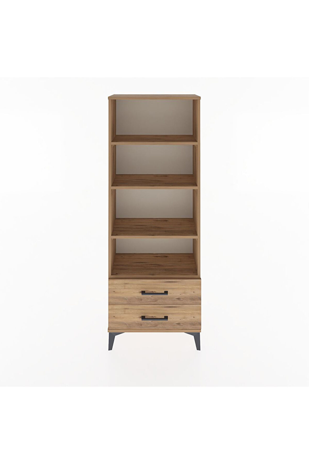 Arges Dolap 4 Raflı 2 Çekmeceli 60x30x163 Çam-Çam