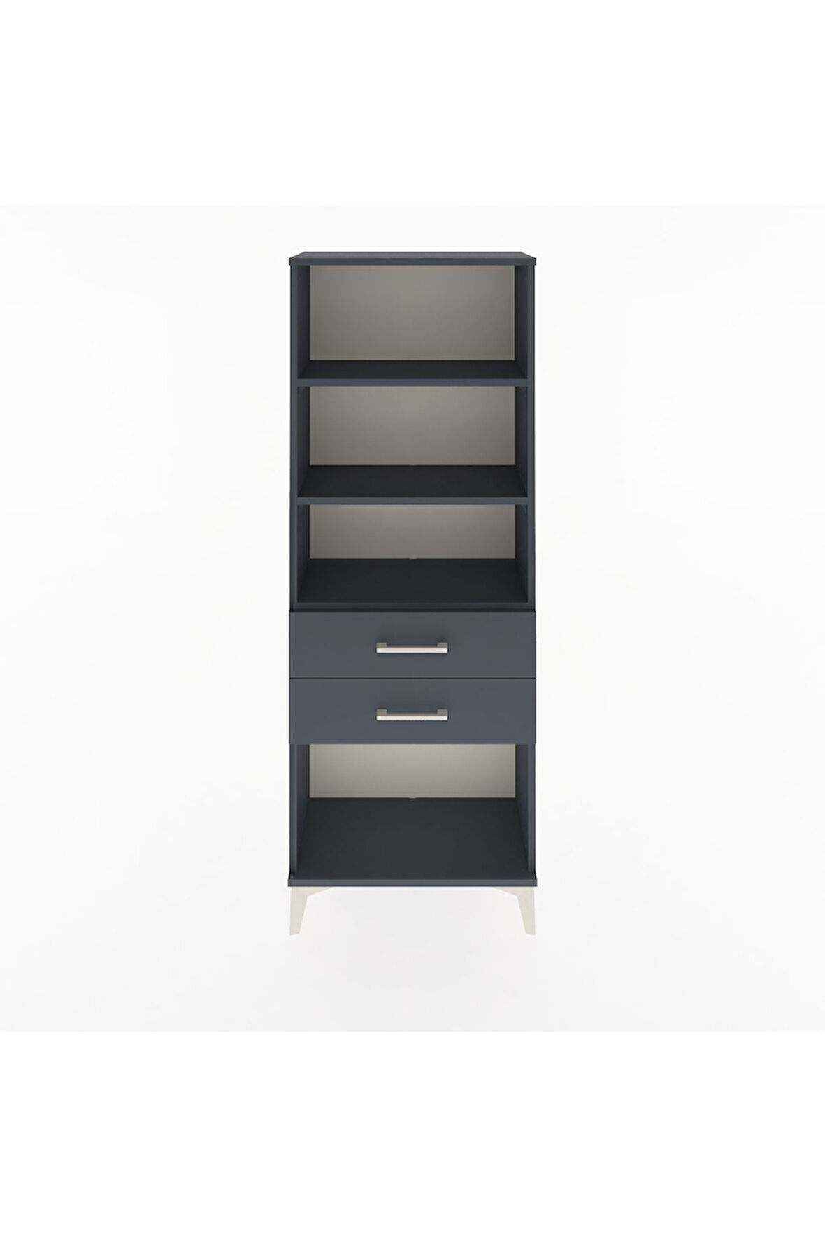 Arges Dolap 3 Raflı 2 Çekmeceli 60x30x163 Antrasit-Antrasit