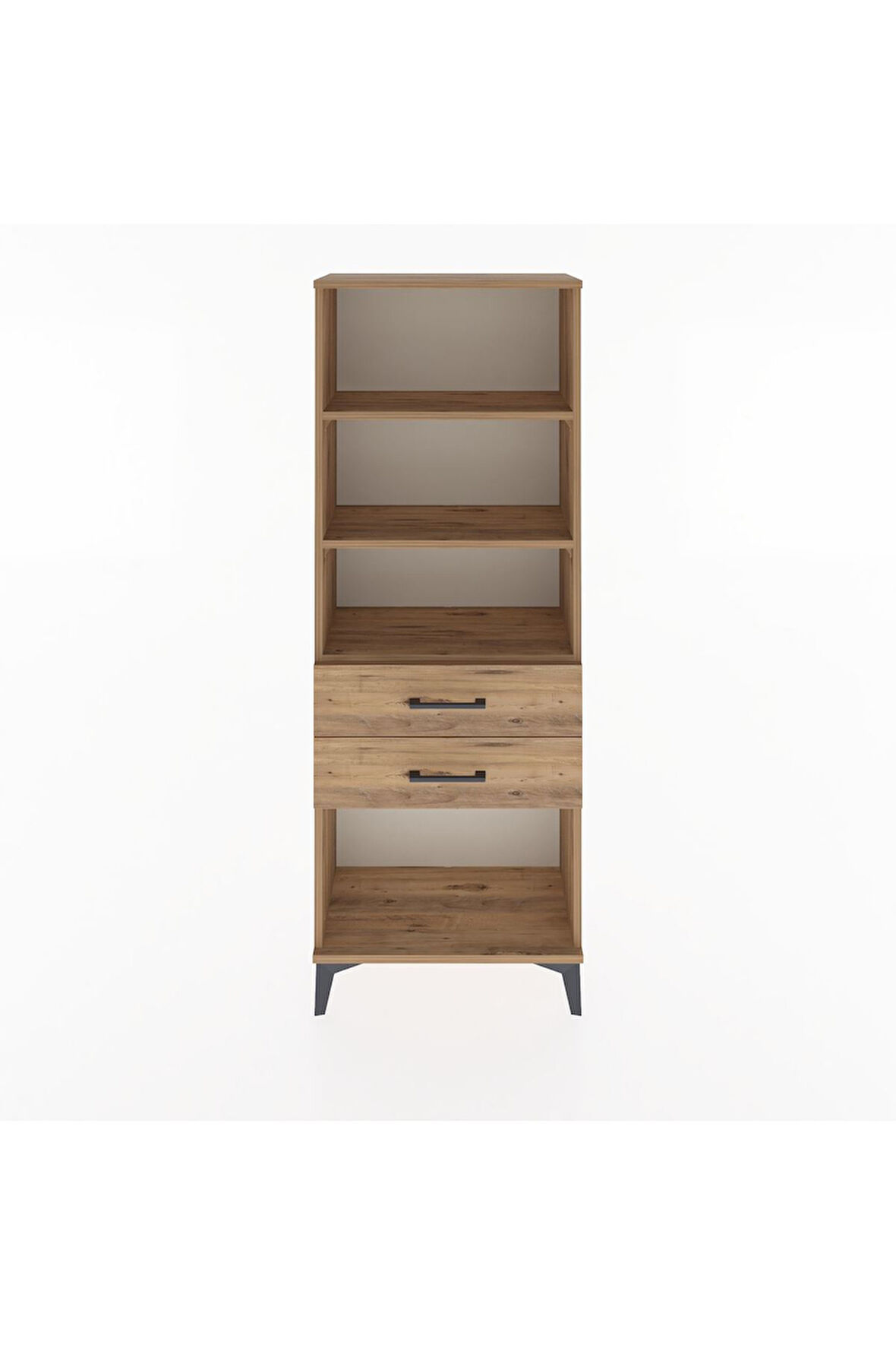 Arges Dolap 3 Raflı 2 Çekmeceli 60x30x163 Çam-Çam