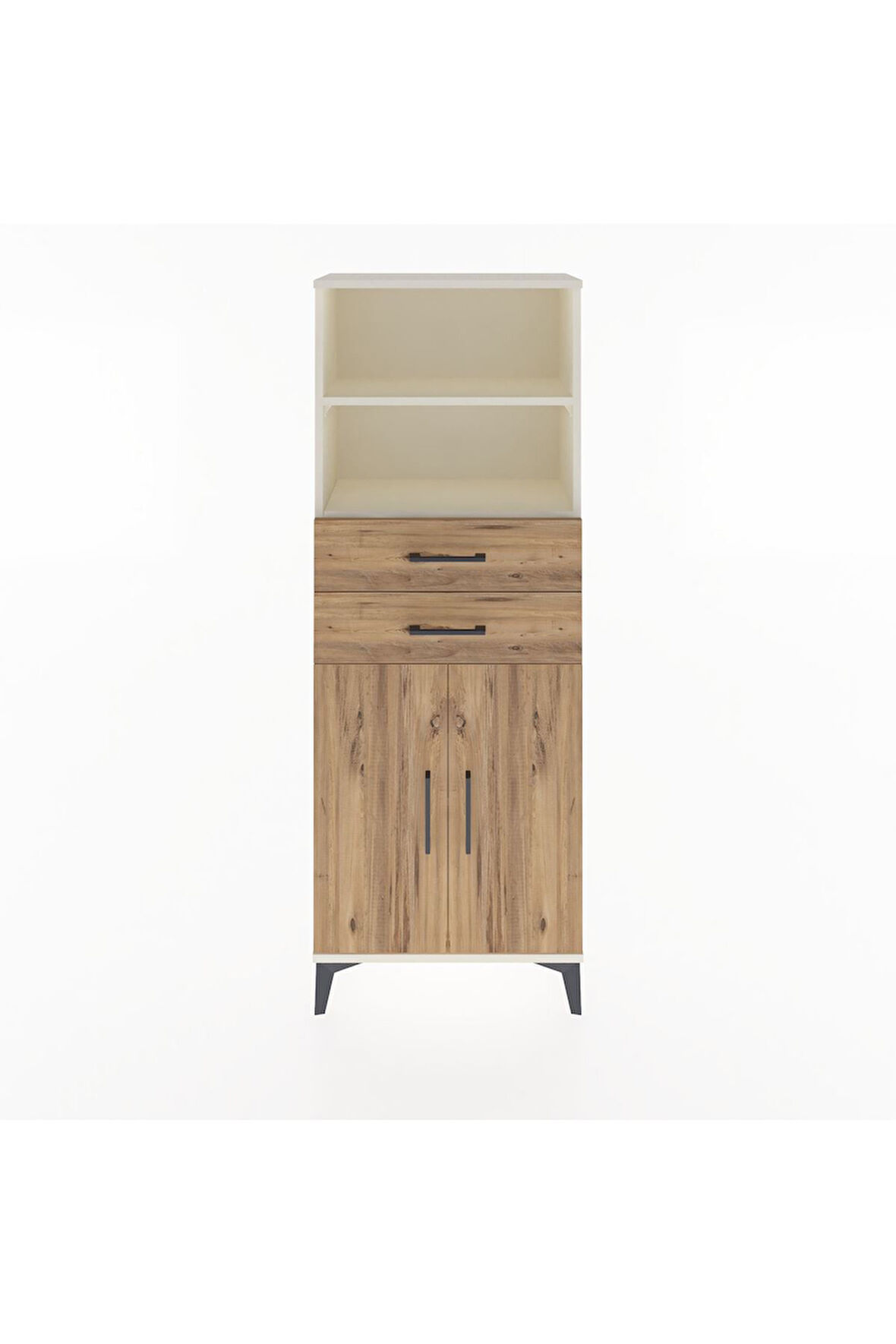 Arges Dolap 3 Raflı 2 Çekmeceli 2 Kapaklı 60x30x163 Aytaşı-Çam
