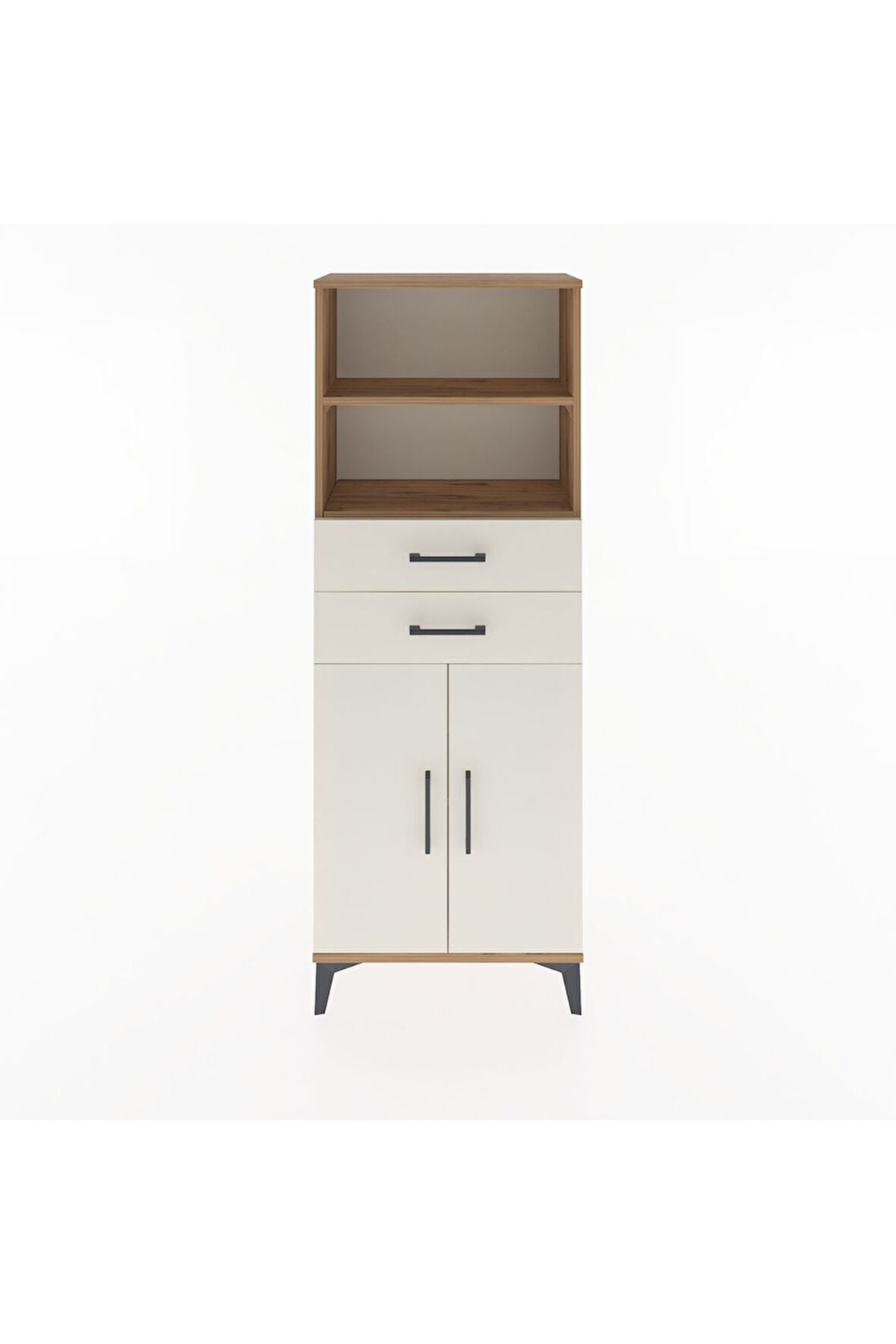 Arges Dolap 3 Raflı 2 Çekmeceli 2 Kapaklı 60x30x163 Çam-Aytaşı