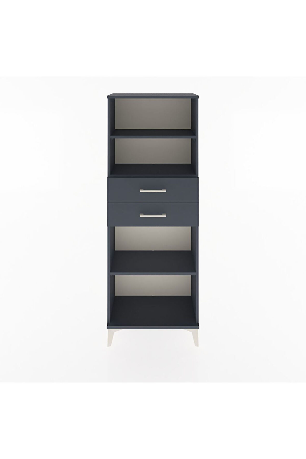 Arges Dolap 3 Raflı 2 Çekmeceli 60x30x163 Antrasit-Antrasit