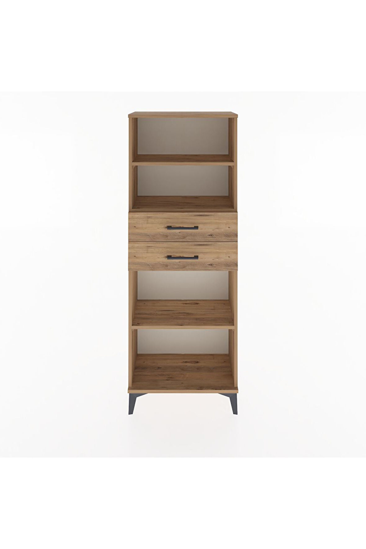 Arges Dolap 3 Raflı 2 Çekmeceli 60x30x163 Çam-Çam