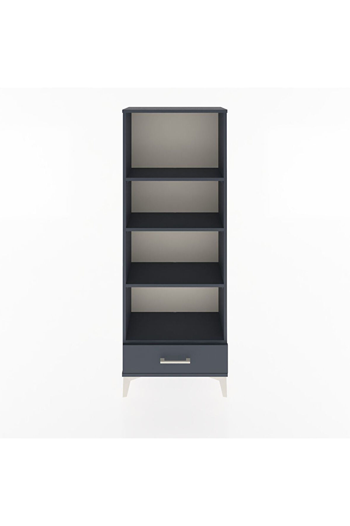 Arges Dolap 4 Raflı Tek Çekmeceli 60x30x163 Antrasit-Antrasit