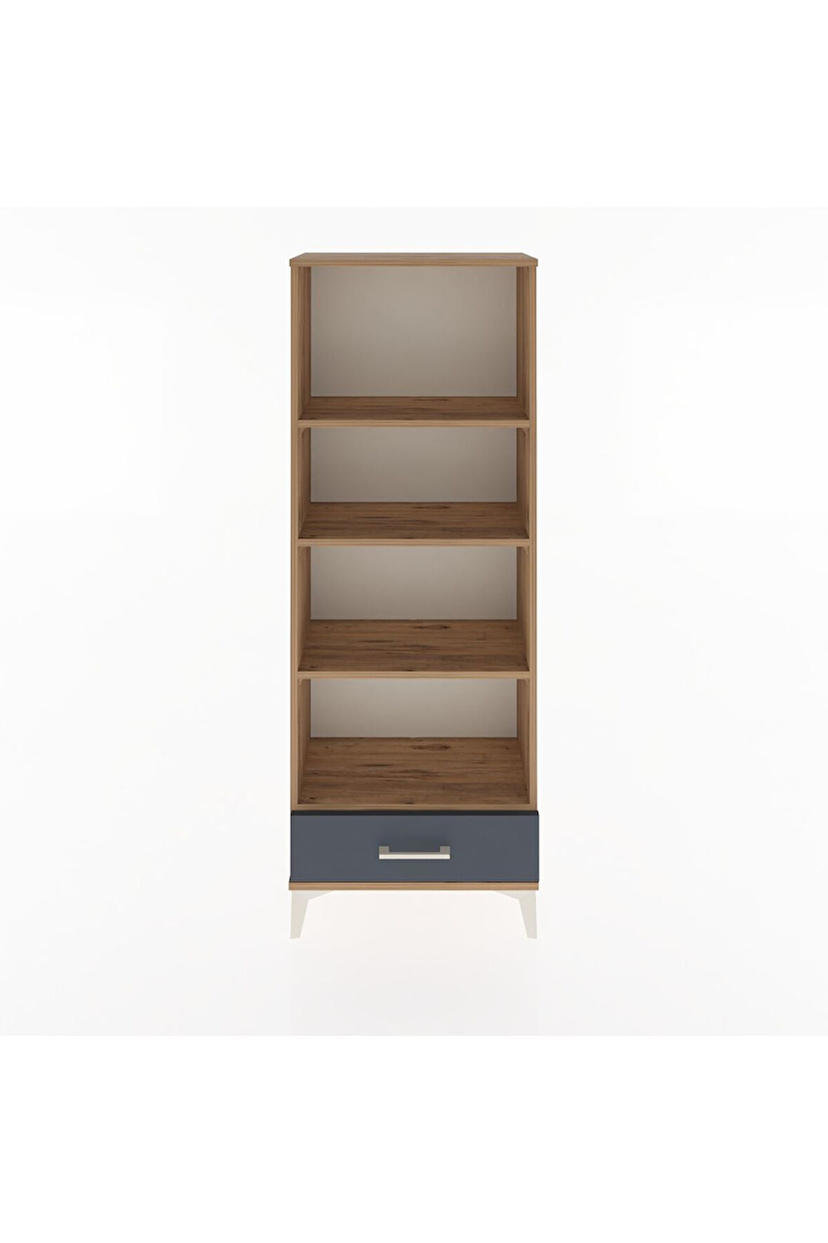 Arges Dolap 4 Raflı Tek Çekmeceli 60x30x163 Çam-Antrasit