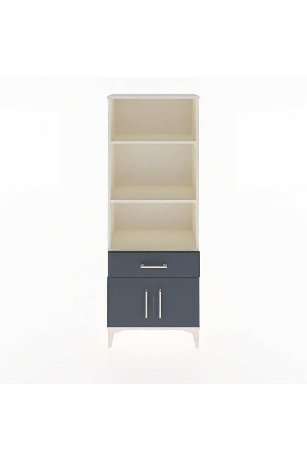 Arges Dolap 3 Raflı Tek Çekmeceli 2 Kapaklı 60x30x163 Aytaşı-Antrasit