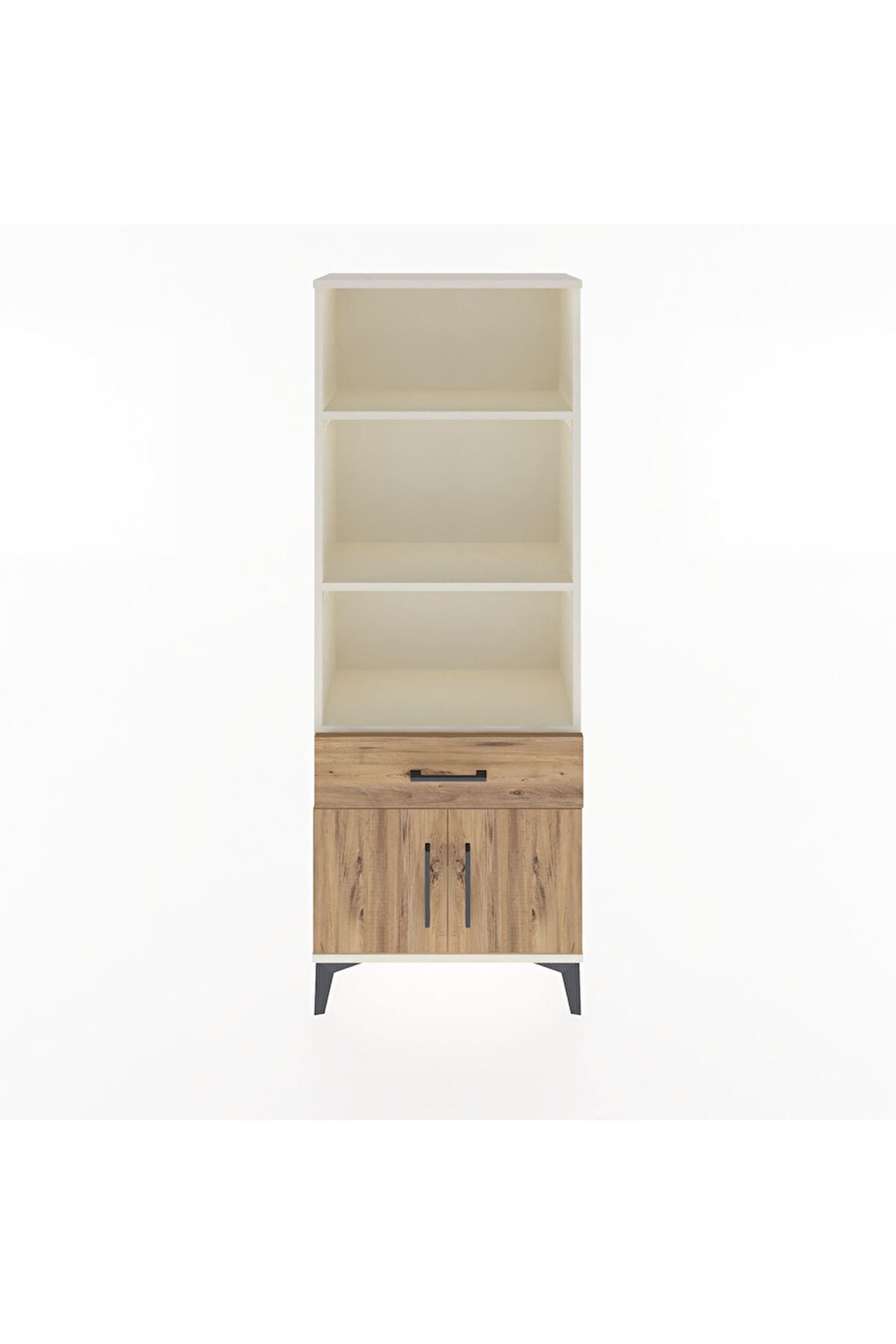 Arges Dolap 3 Raflı Tek Çekmeceli 2 Kapaklı 60x30x163 Aytaşı-Çam