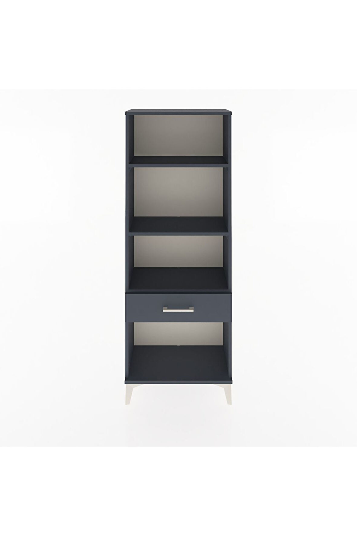 Arges Dolap 3 Raflı Tek Çekmeceli 60x30x163 Antrasit-Antrasit