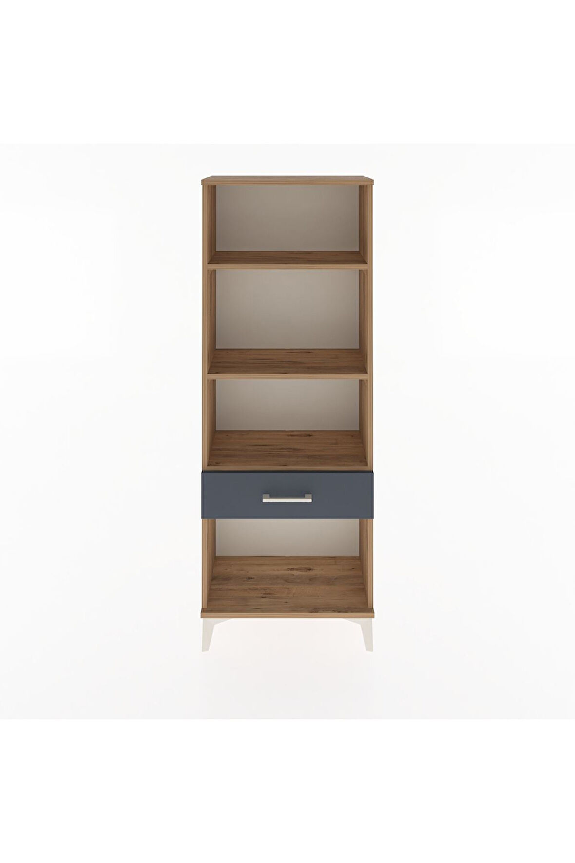 Arges Dolap 3 Raflı Tek Çekmeceli 60x30x163 Çam-Antrasit