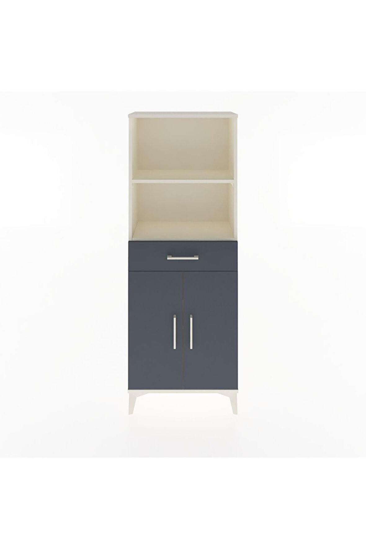 Arges Dolap 3 Raflı Tek Çekmeceli 2 Kapaklı 60x30x163 Aytaşı-Antrasit