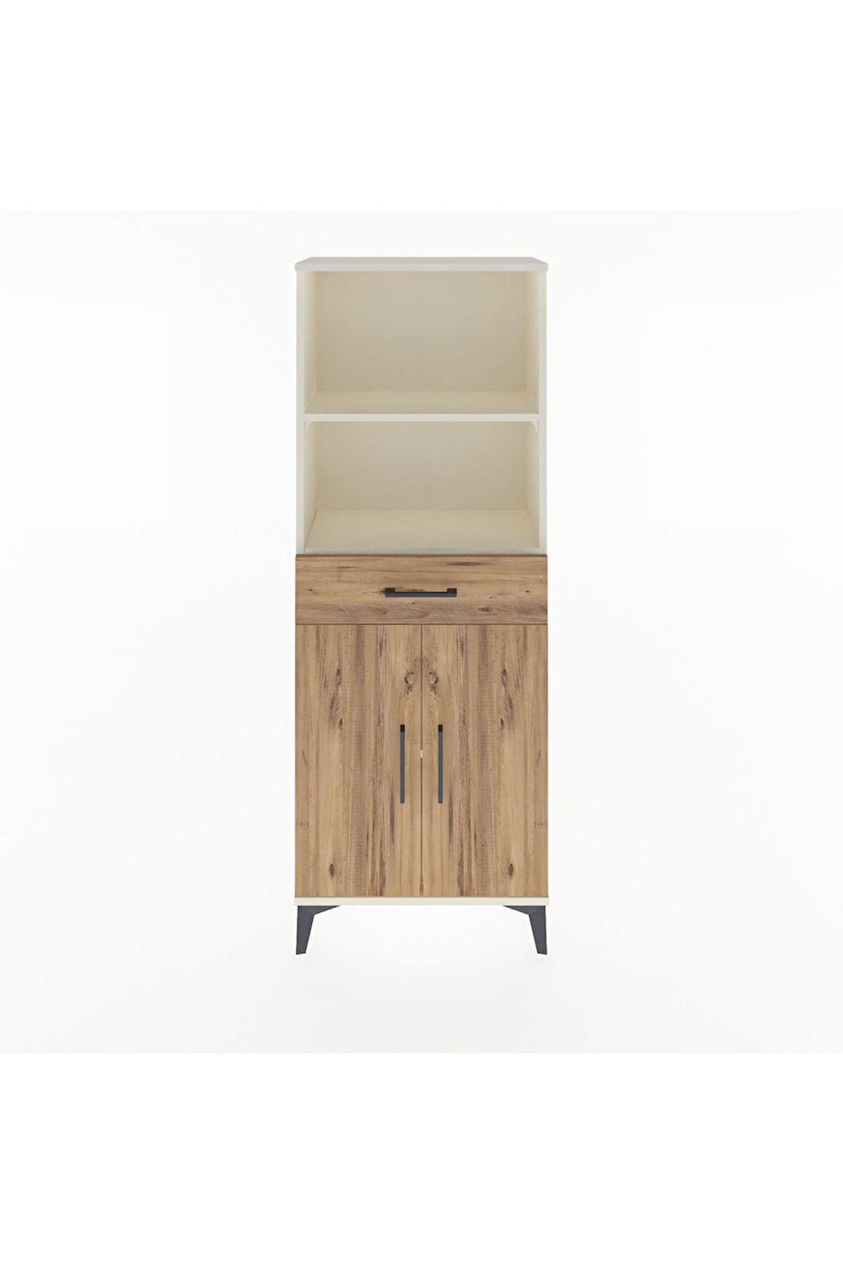 Arges Dolap 3 Raflı Tek Çekmeceli 2 Kapaklı 60x30x163 Aytaşı-Çam