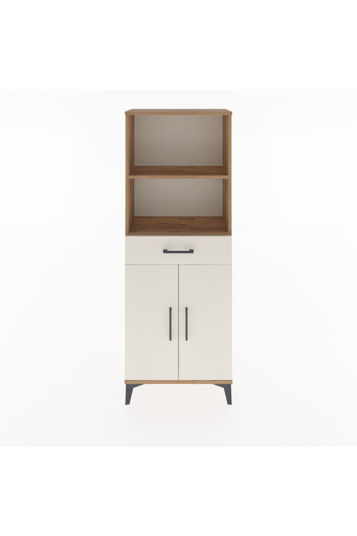 Arges Dolap 3 Raflı Tek Çekmeceli 2 Kapaklı 60x30x163 Çam-Aytaşı
