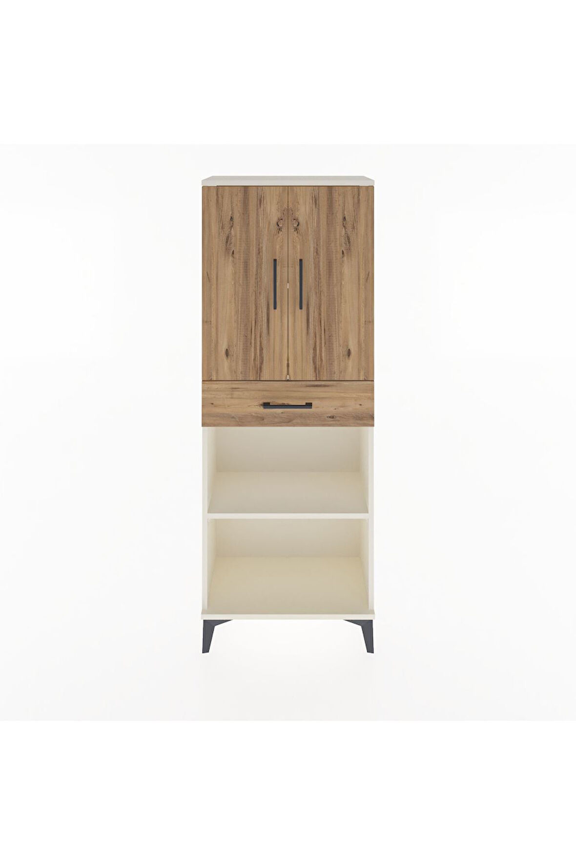 Arges Dolap 3 Raflı Tek Çekmeceli 2 Kapaklı 60x30x163 Aytaşı-Çam