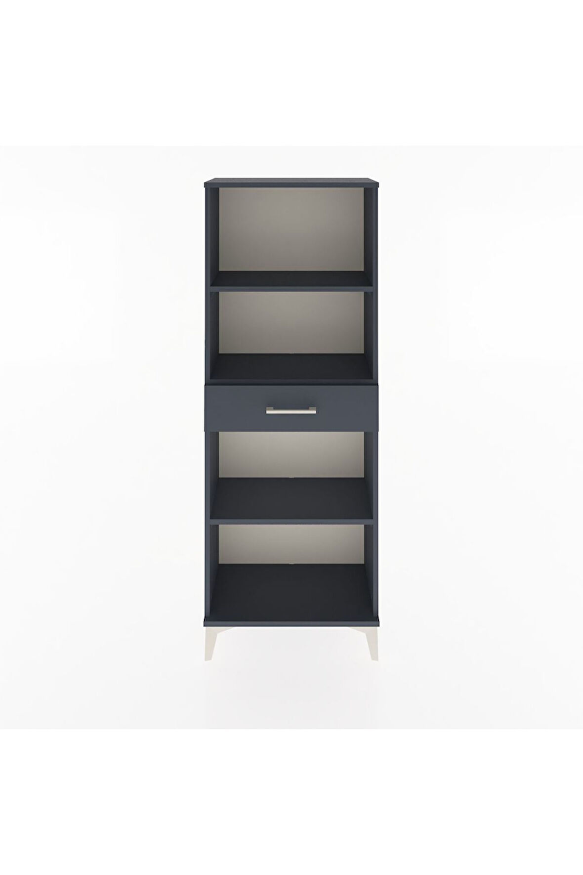 Arges Dolap 3 Raflı Tek Çekmeceli 60x30x163 Antrasit-Antrasit