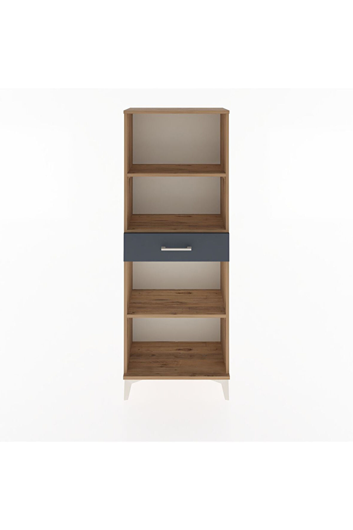 Arges Dolap 3 Raflı Tek Çekmeceli 60x30x163 Çam-Antrasit