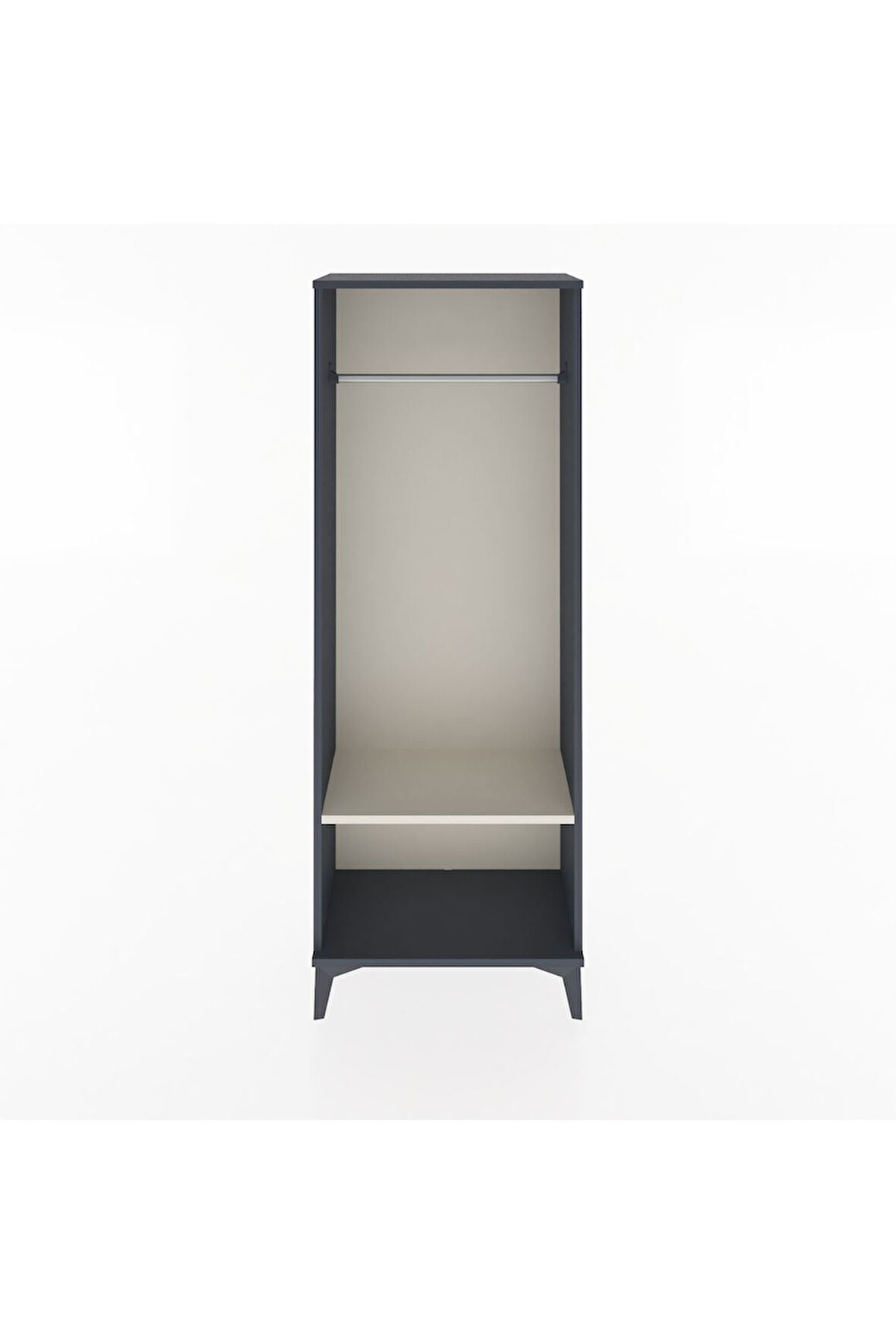 Arges Dolap Tek Raflı Kapaklı Tek Askılı 60x30x163 Antrasit-Aytaşı