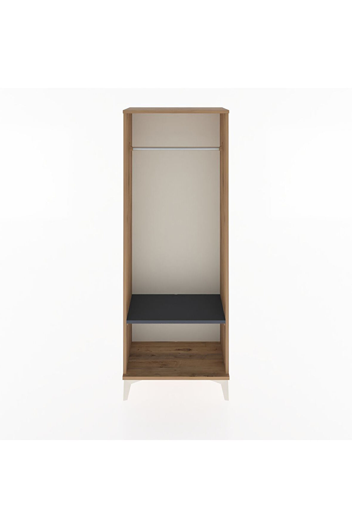 Arges Dolap Tek Raflı Kapaklı Tek Askılı 60x30x163 Çam-Antrasit