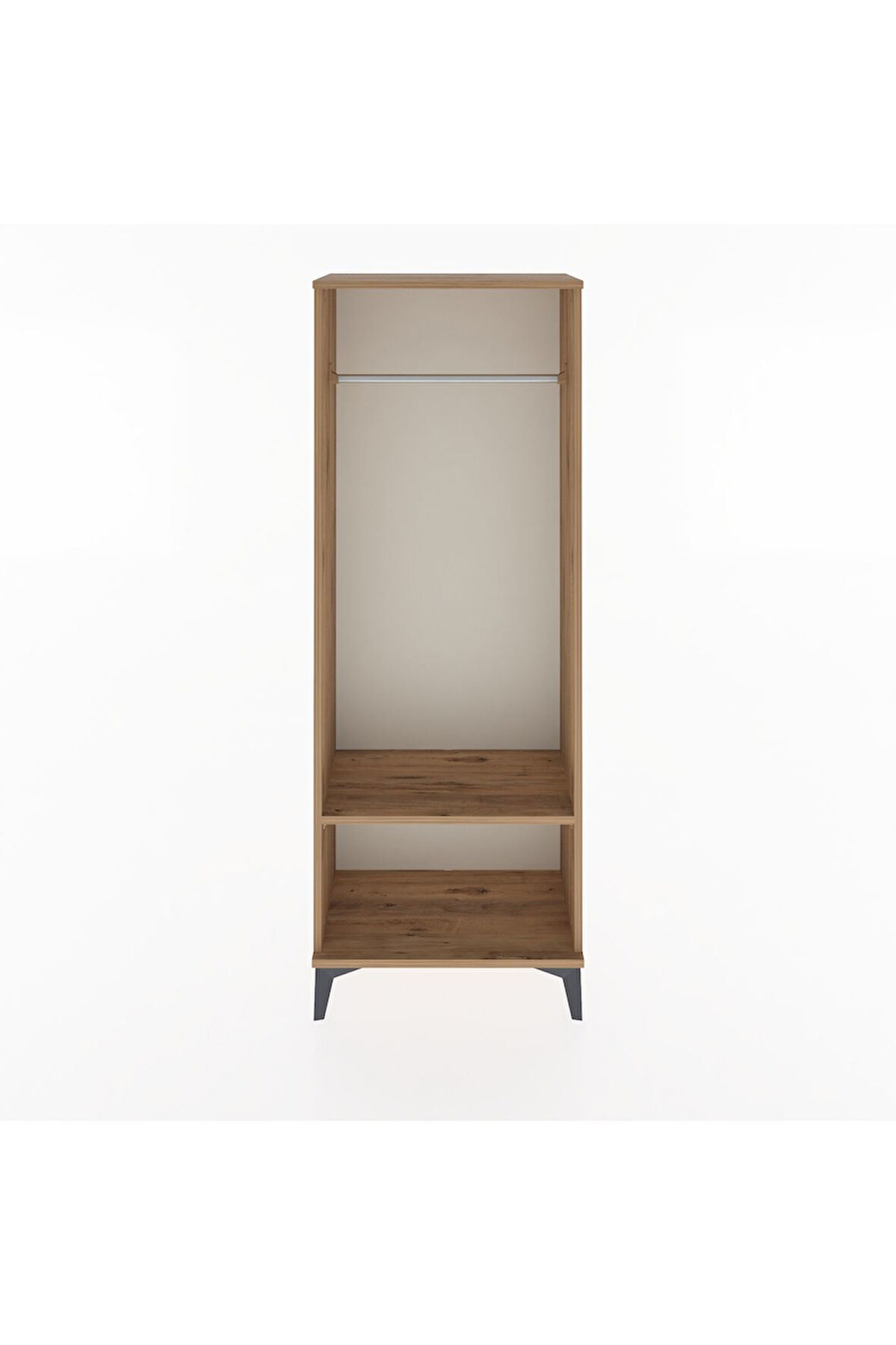 Arges Dolap Tek Raflı Kapaklı Tek Askılı 60x30x163 Çam-Çam