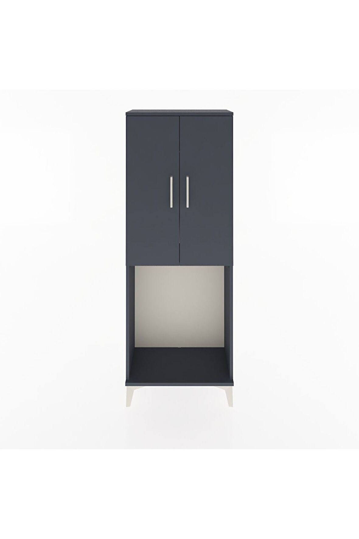 Arges Dolap Tek Raflı 2 Kapaklı Tek Askılı 60x30x163 Antrasit-Antrasit