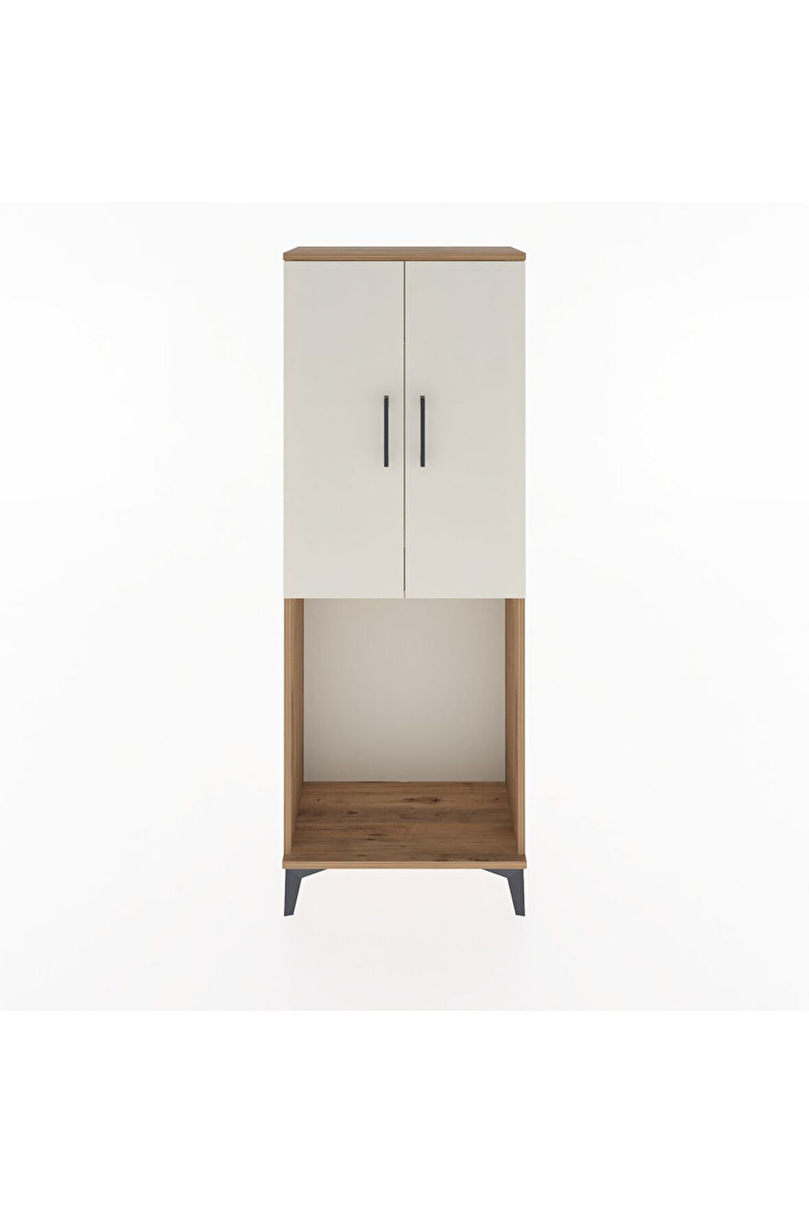 Arges Dolap Tek Raflı 2 Kapaklı Tek Askılı 60x30x163 Çam-Aytaşı