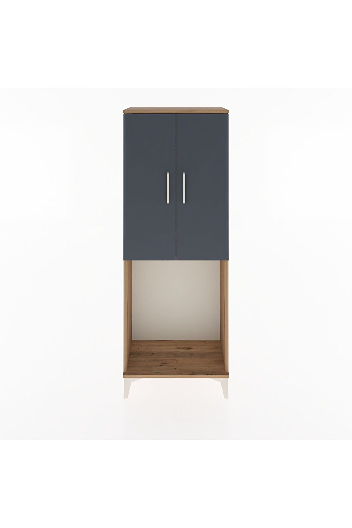 Arges Dolap Tek Raflı 2 Kapaklı Tek Askılı 60x30x163 Çam-Antrasit