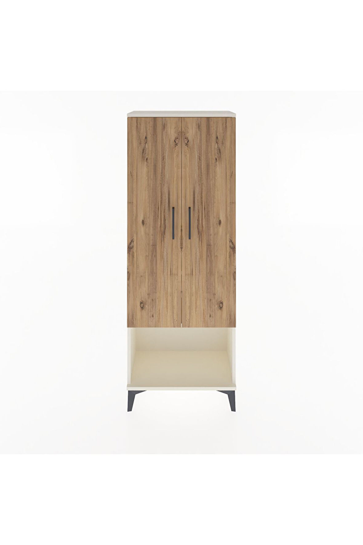 Arges Dolap 2 Raflı 2 Kapaklı Tek Askılı 60x30x163 Aytaşı-Çam