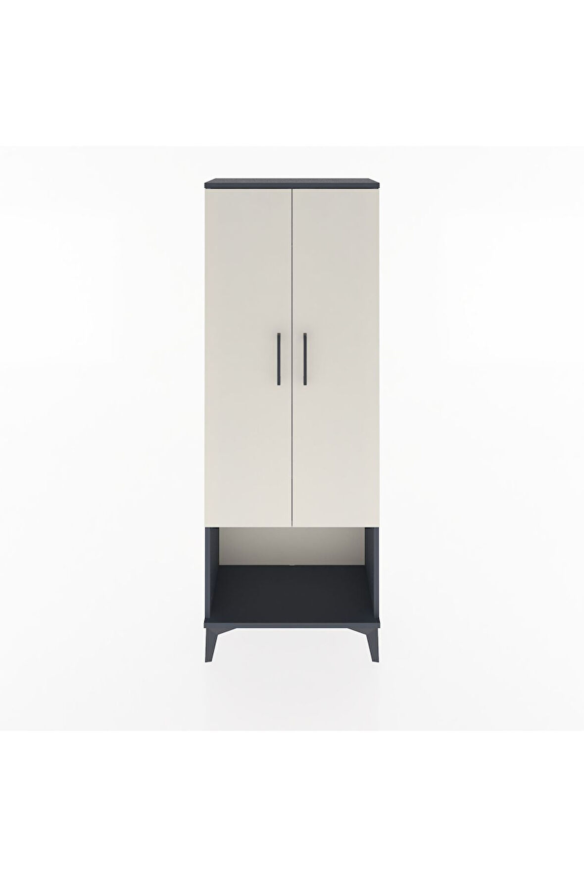 Arges Dolap 2 Raflı 2 Kapaklı Tek Askılı 60x30x163 Antrasit-Aytaşı