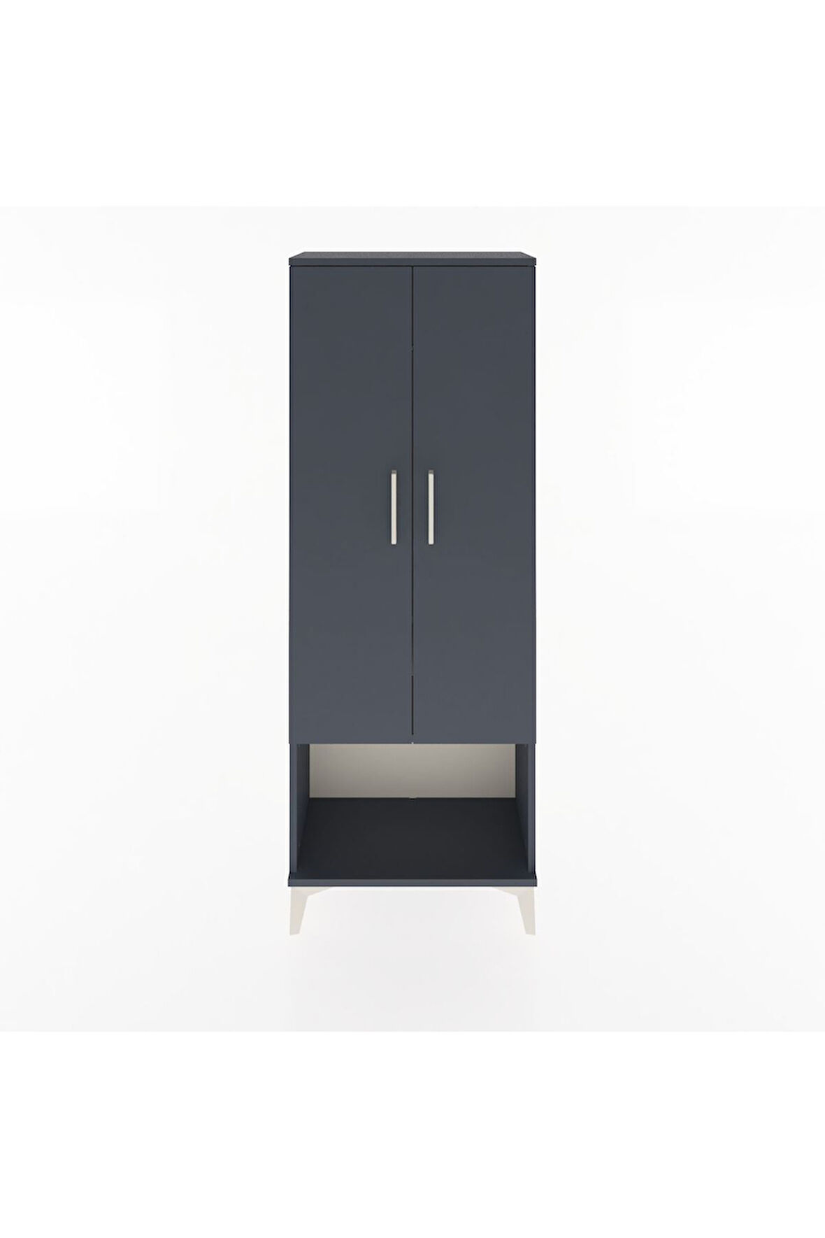 Arges Dolap 2 Raflı 2 Kapaklı Tek Askılı 60x30x163 Antrasit-Antrasit