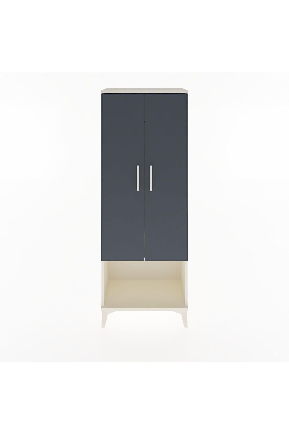 Arges Dolap Tek Raflı 2 Kapaklı Tek Askılı 60x30x163 Aytaşı-Antrasit