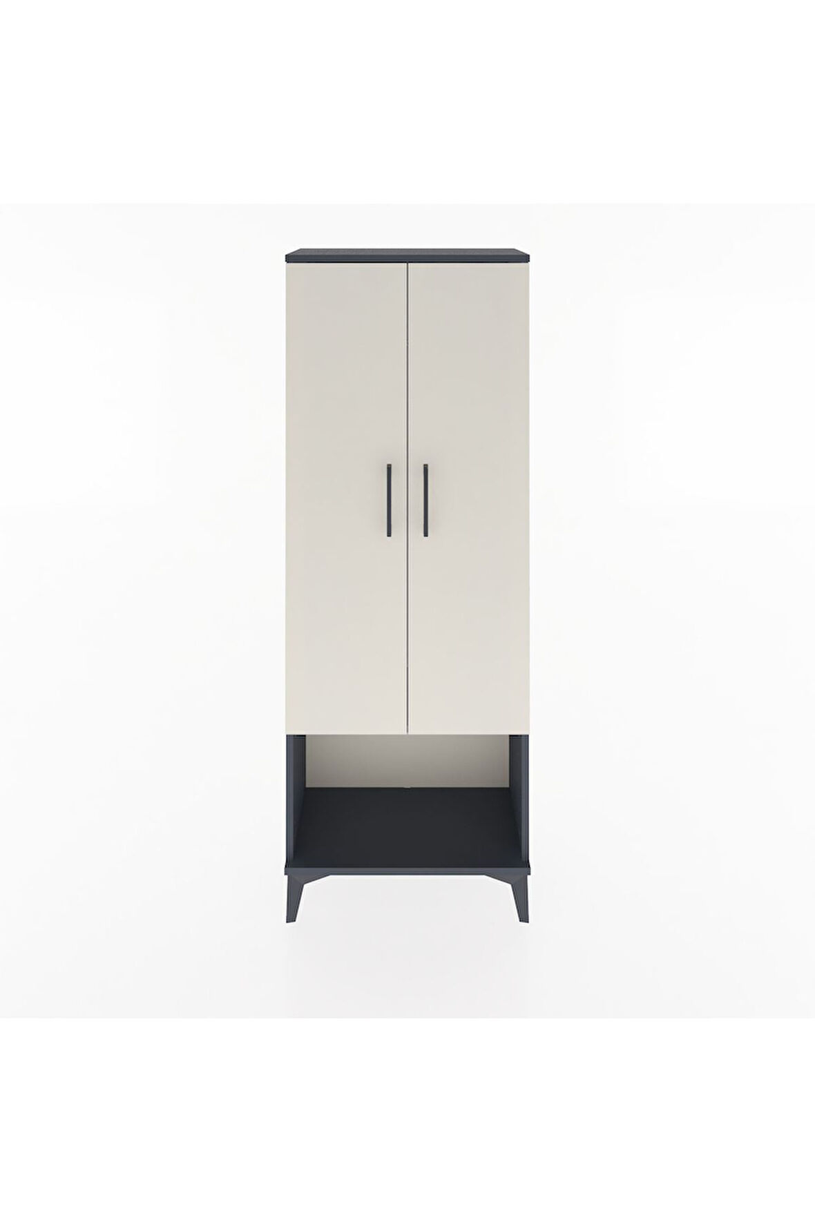 Arges Dolap Tek Raflı 2 Kapaklı Tek Askılı 60x30x163 Antrasit-Aytaşı