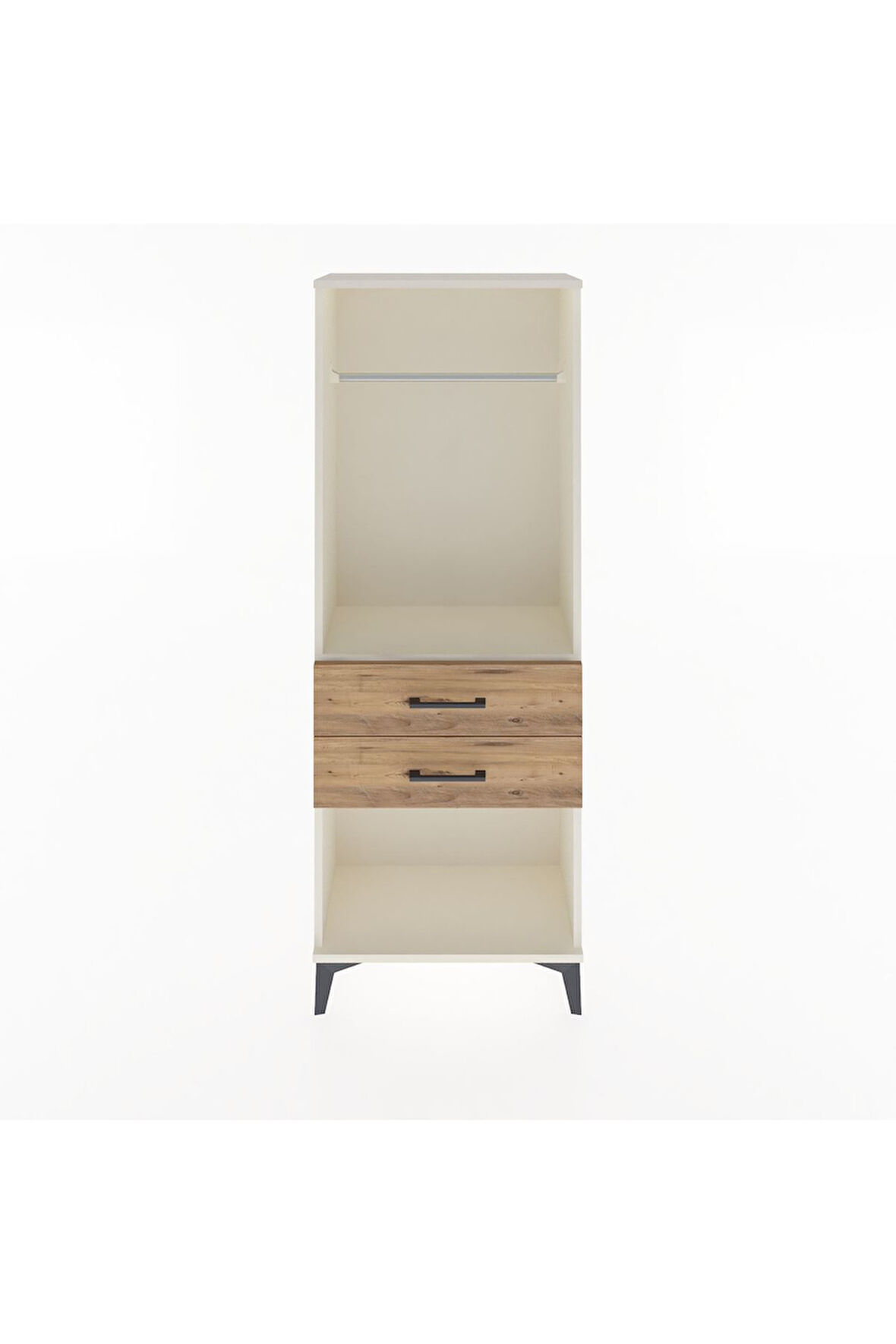 Arges Dolap Tek Raflı 2 Çekmeceli Tek Askılı 60x30x163 Aytaşı-Çam