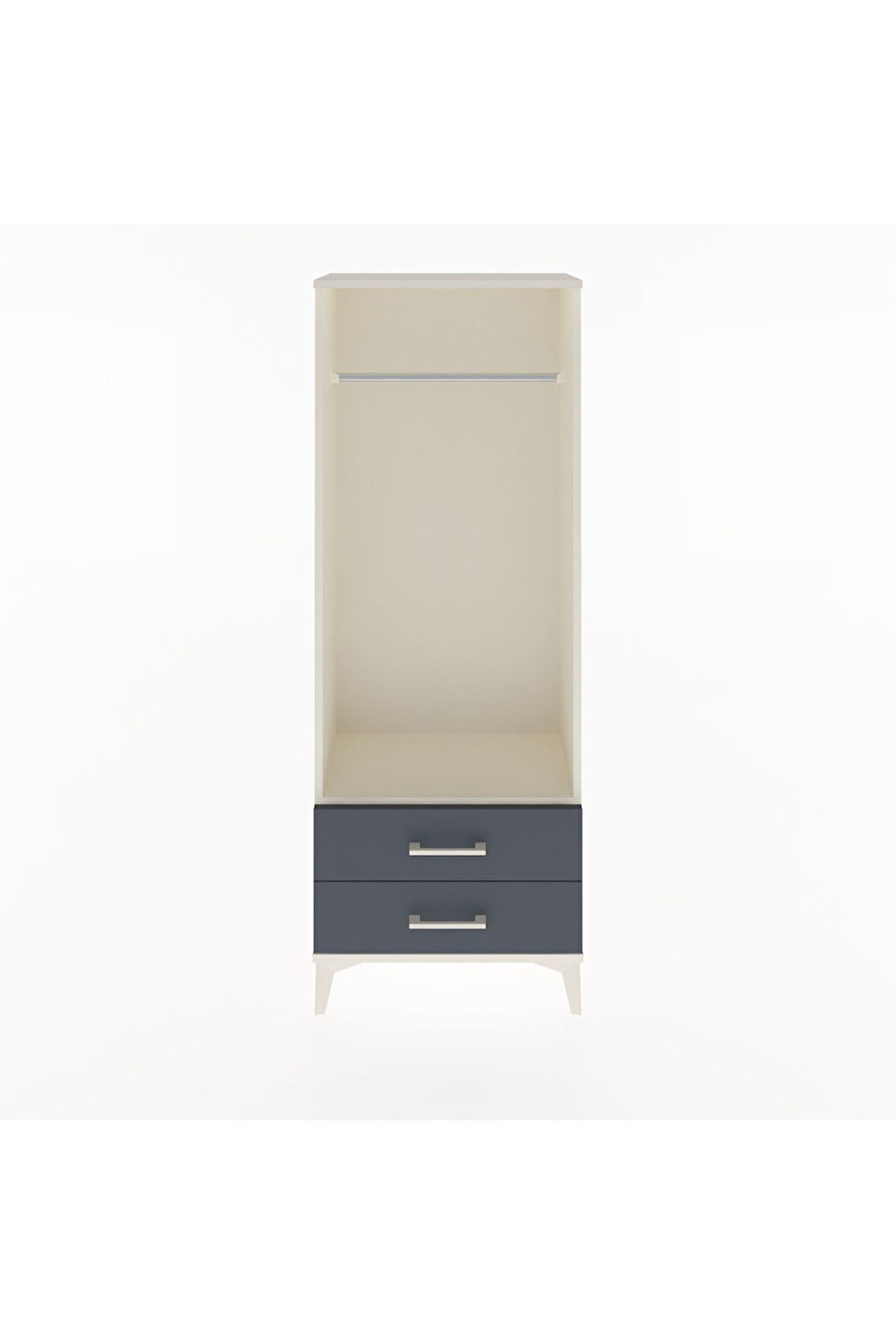 Arges Dolap Tek Raflı 2 Çekmeceli Tek Askılı 60x30x163 Aytaşı-Antrasit