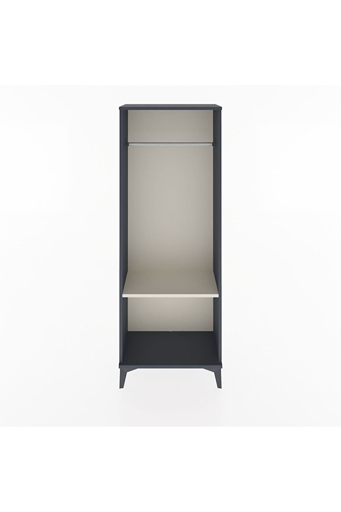 Arges Dolap Tek Raflı Kapaklı Tek Askılı 60x30x163 Antrasit-Aytaşı