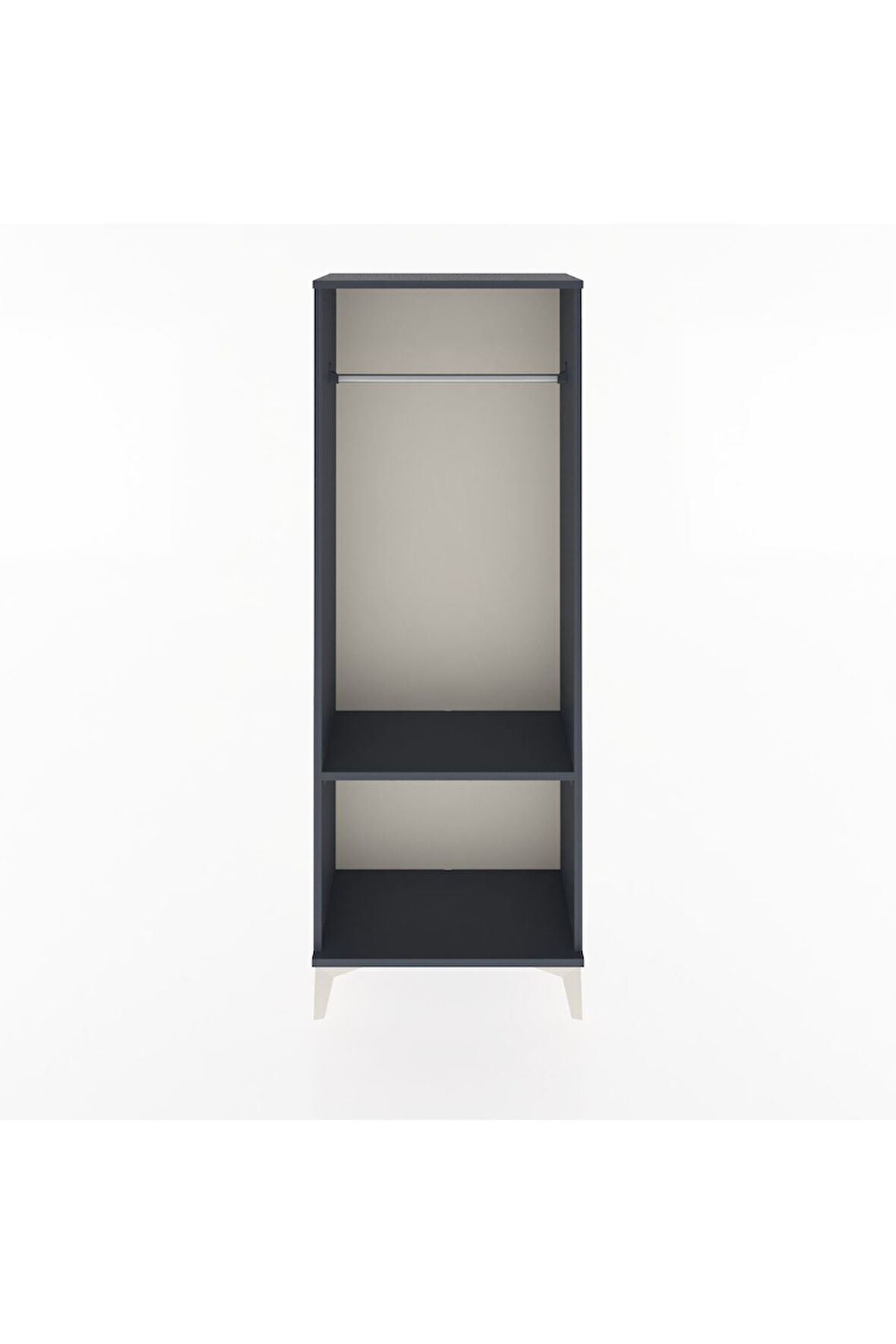 Arges Dolap Tek Raflı Kapaklı Tek Askılı 60x30x163 Antrasit-Antrasit