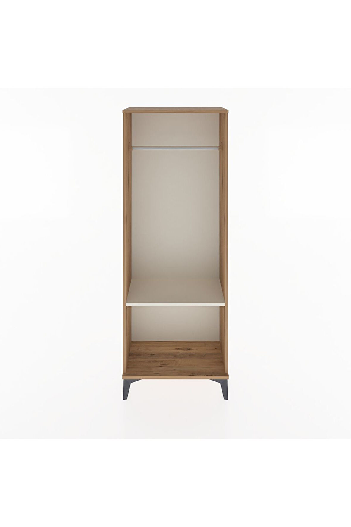 Arges Dolap Tek Raflı Kapaklı Tek Askılı 60x30x163 Çam-Aytaşı