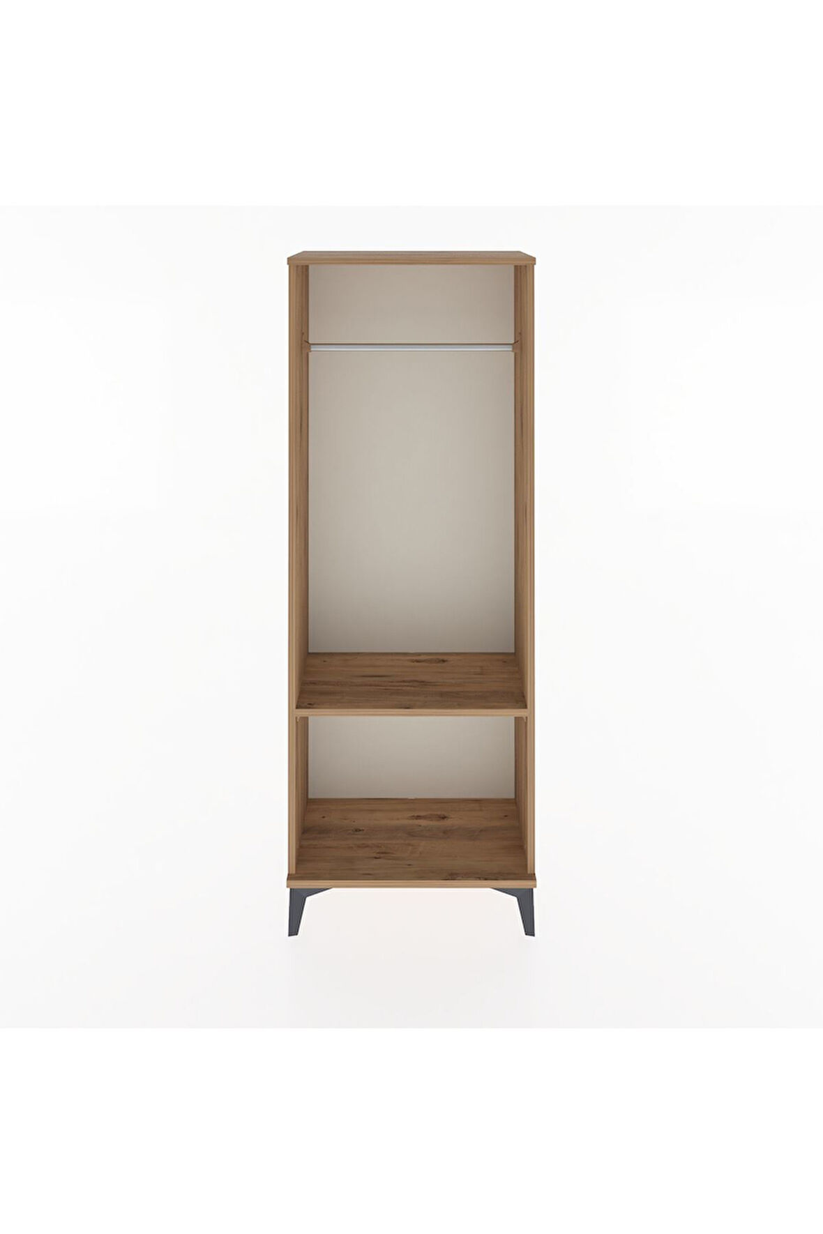 Arges Dolap Tek Raflı Kapaklı Tek Askılı 60x30x163 Çam-Çam