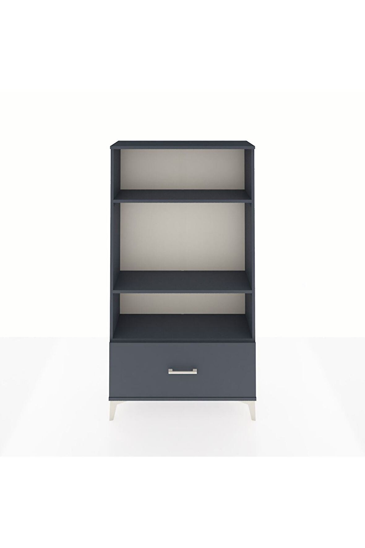 Arges Dolap 3 Raflı Tek Çekmeceli 88x30x163 Antrasit-Antrasit