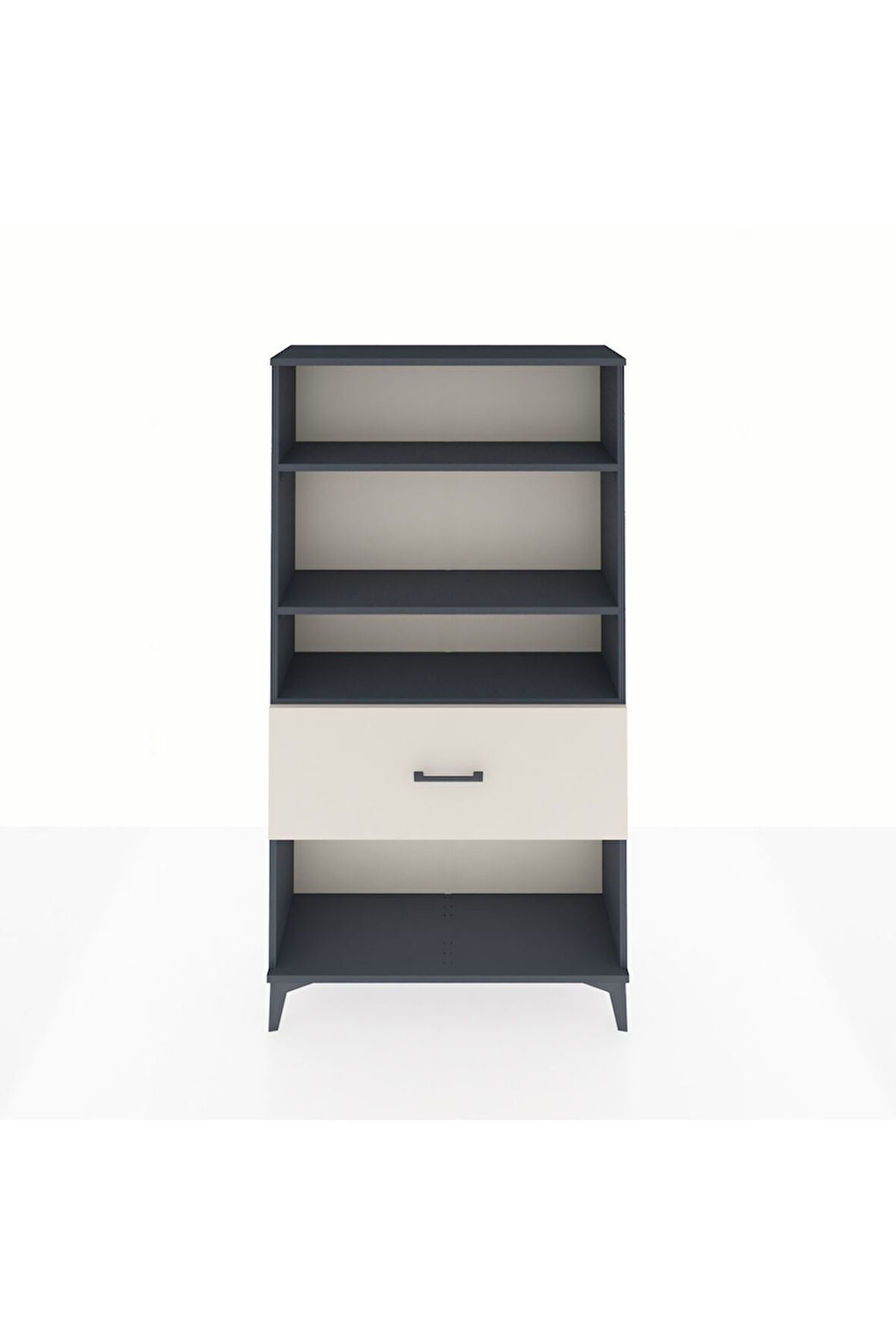 Arges Dolap 3 Raflı Tek Çekmeceli 88x30x163 Antrasit-Aytaşı