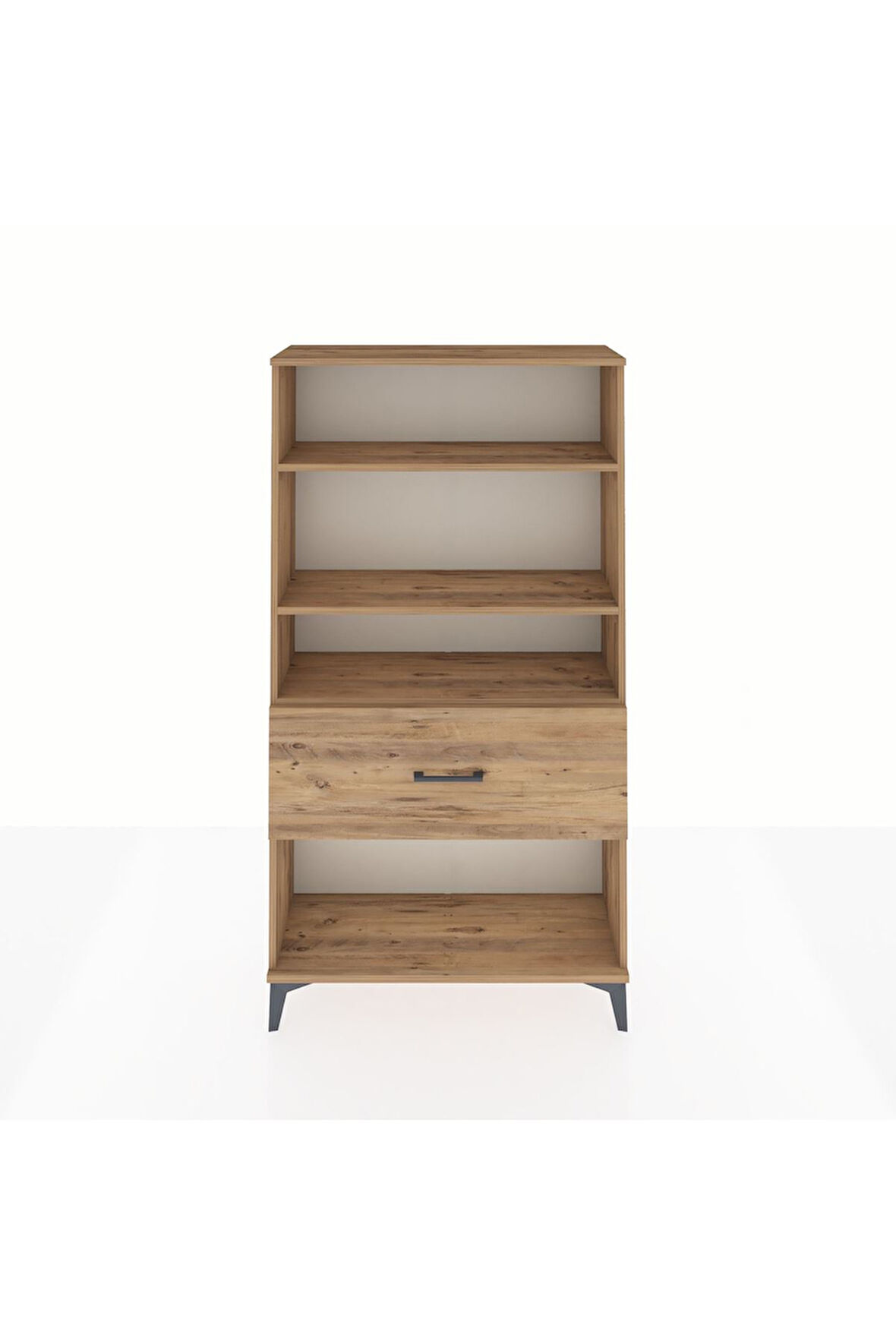 Arges Dolap 3 Raflı Tek Çekmeceli 88x30x163 Çam-Çam