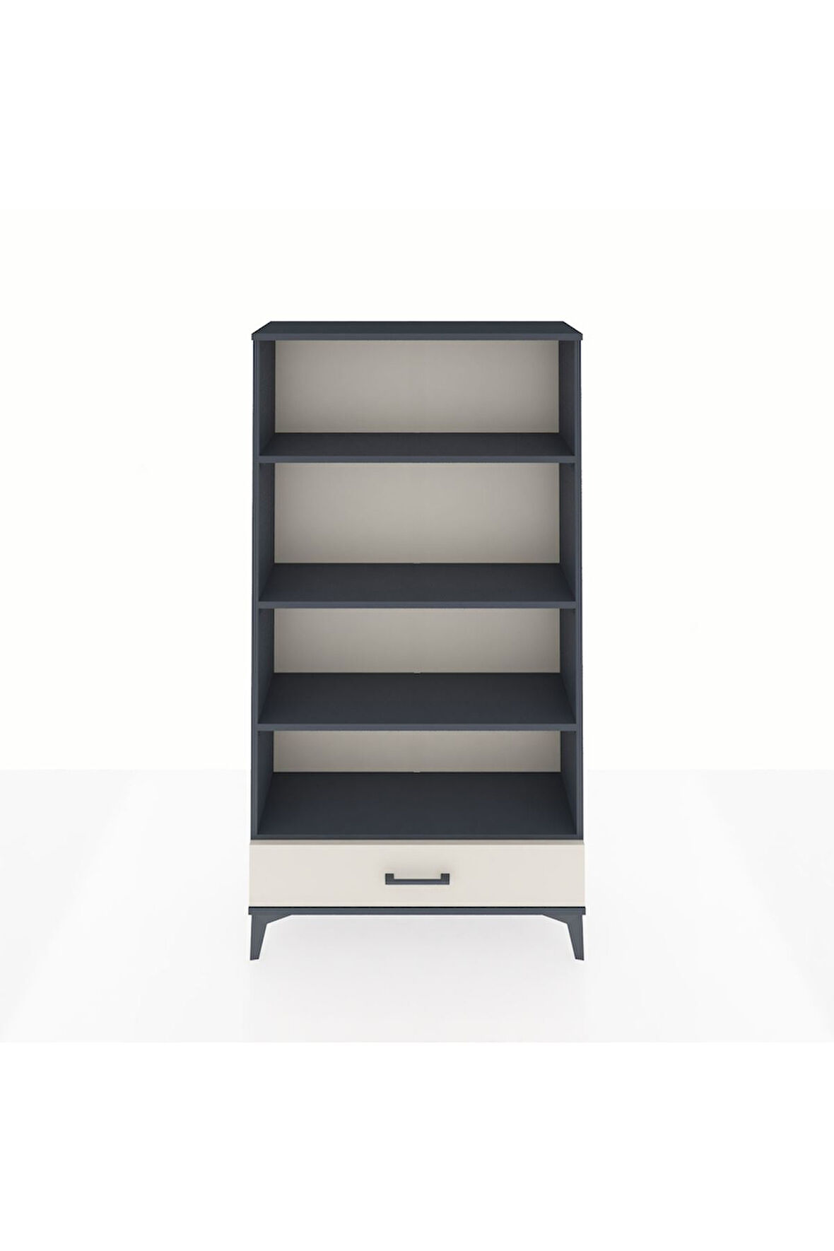 Arges Dolap 4 Raflı Tek Çekmeceli 88x30x163 Antrasit-Aytaşı