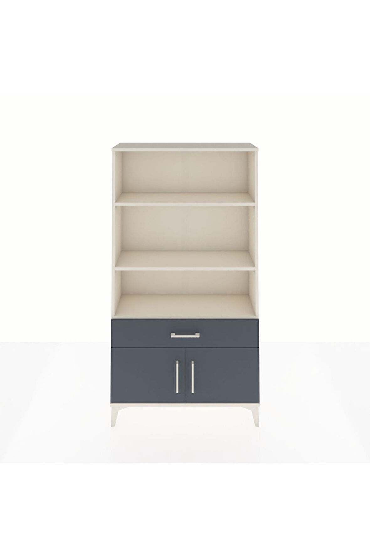 Arges Dolap 3 Raflı Tek Çekmeceli 2 Kapaklı 88x30x163 Aytaşı-Antrasit