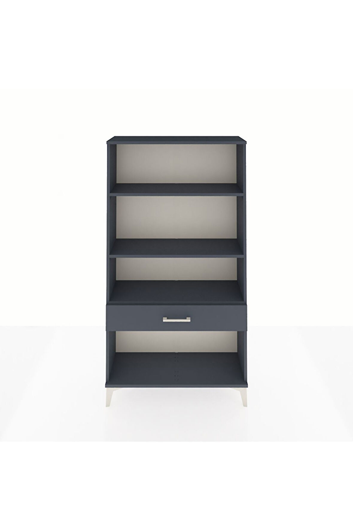 Arges Dolap 3 Raflı Tek Çekmeceli 88x30x163 Antrasit-Antrasit