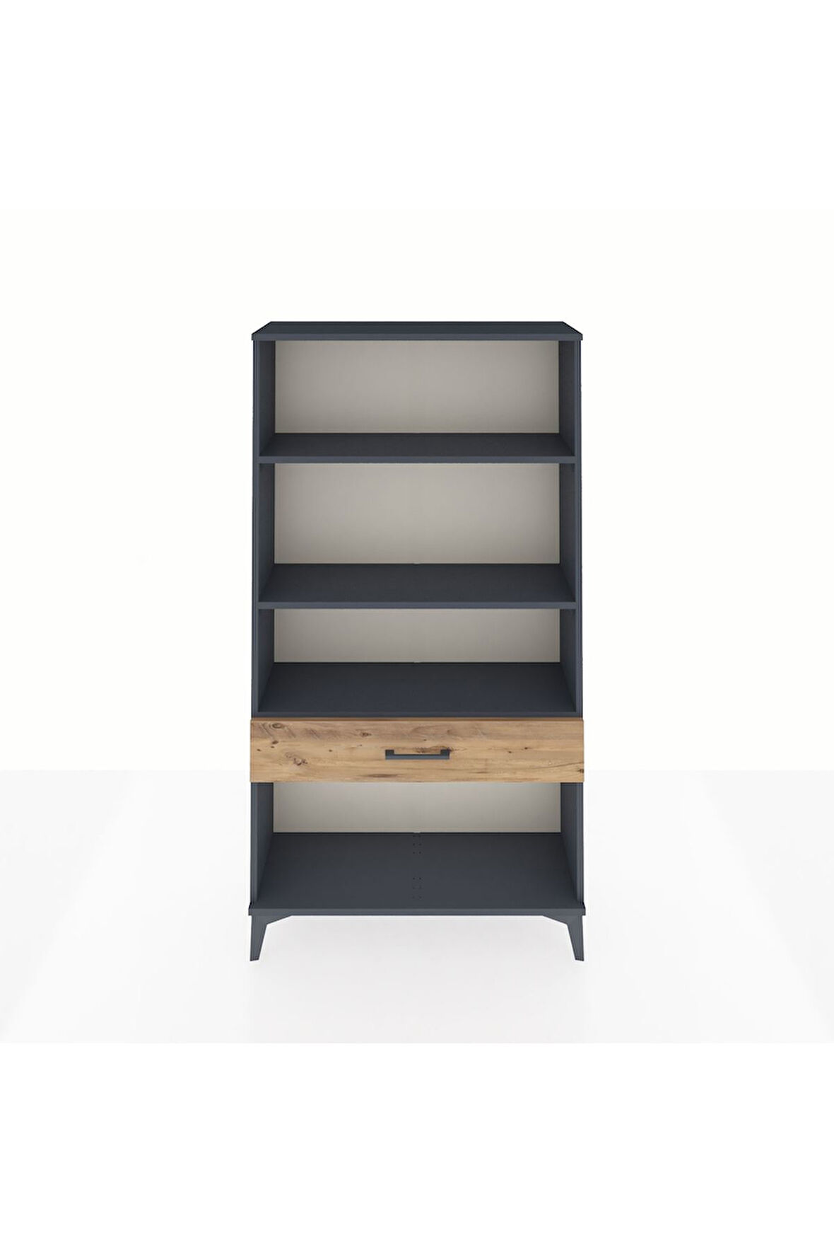 Arges Dolap 3 Raflı Tek Çekmeceli 88x30x163 Antrasit-Çam