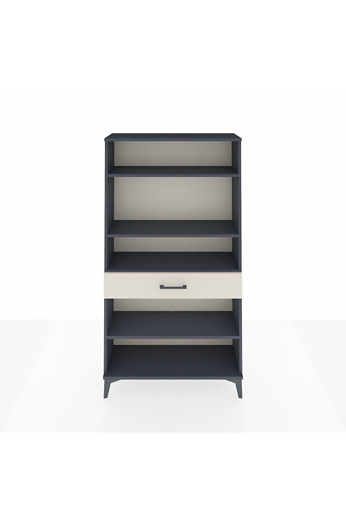 Arges Dolap 4 Raflı Tek Çekmeceli 88x30x163 Antrasit-Aytaşı