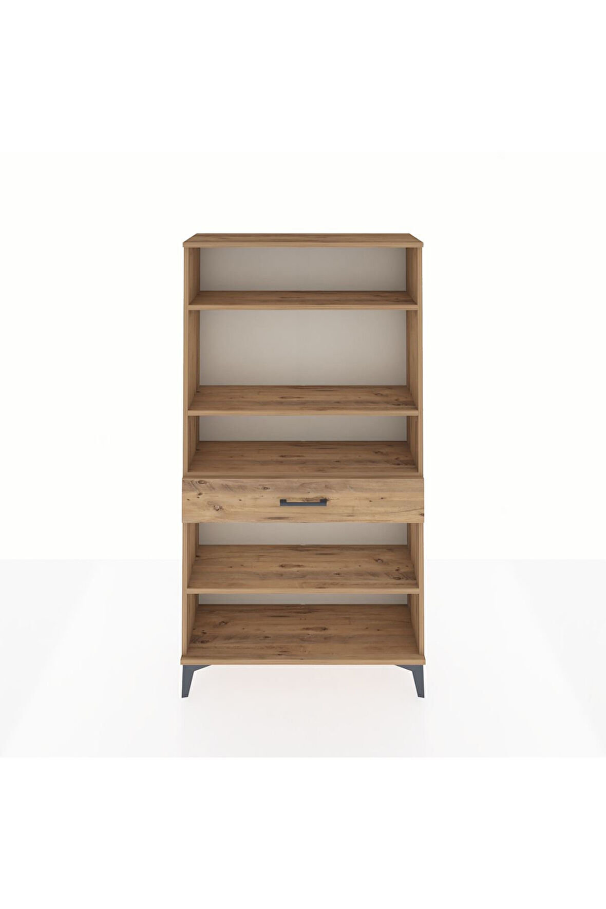 Arges Dolap 4 Raflı Tek Çekmeceli 88x30x163 Çam-Çam